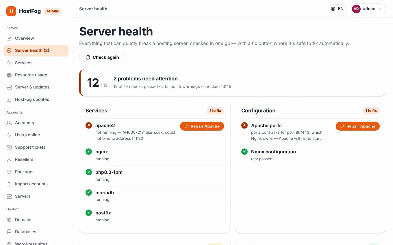 Server health checks